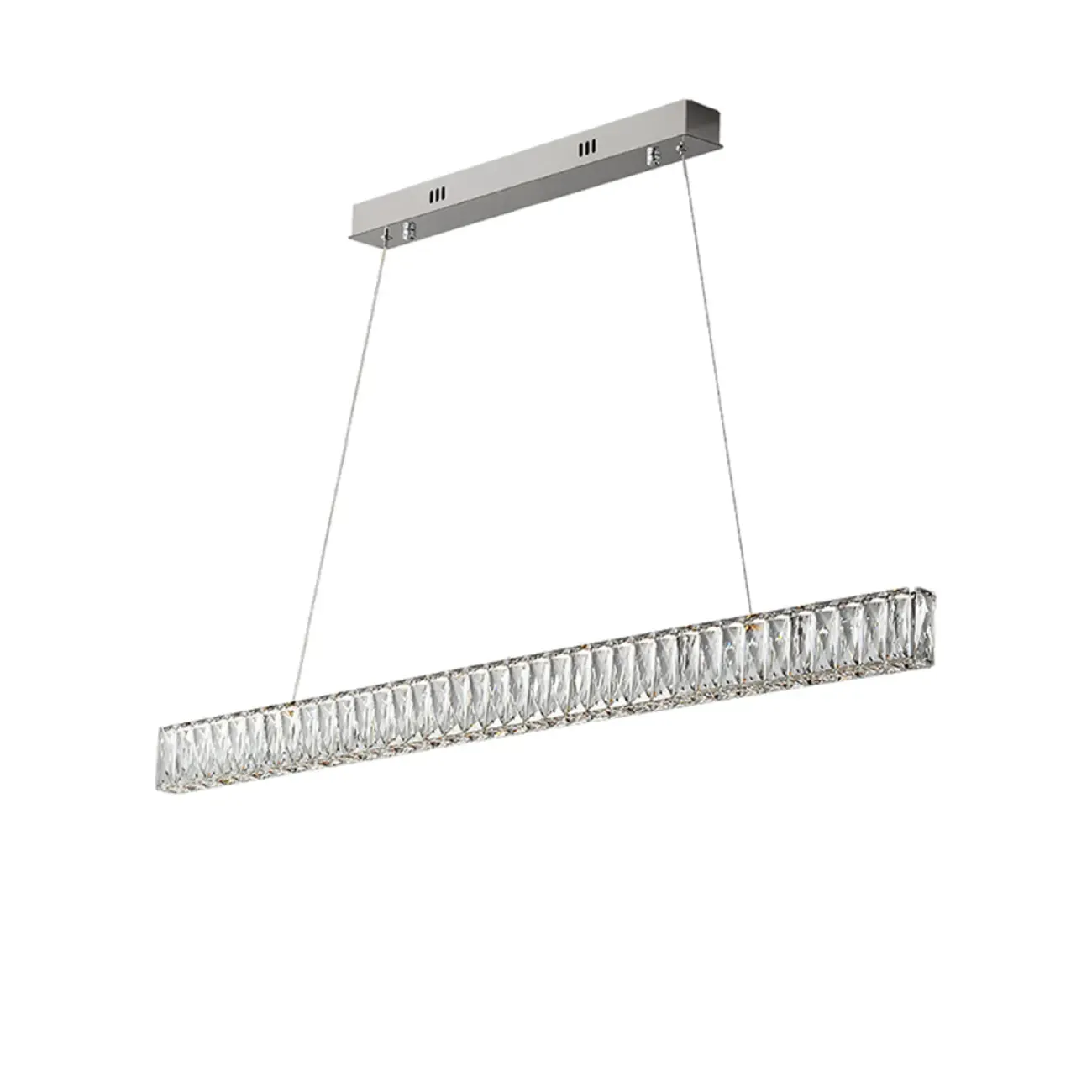 Rectangle Crystal Kitchen Island Pendant Light Dimmable LED