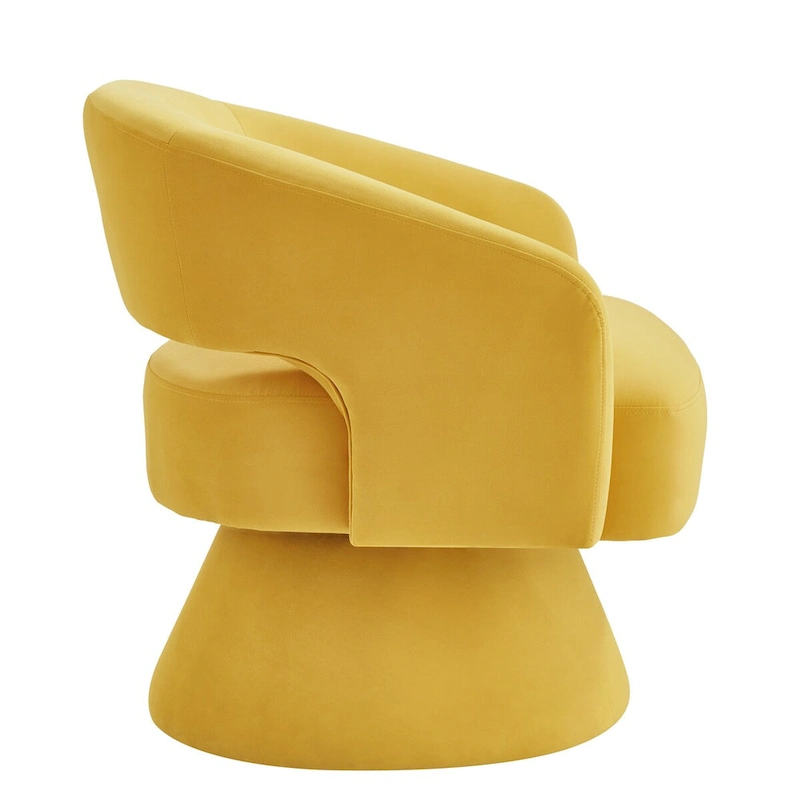 Upholstered Velvet Swivel Accent Chairs with Open Backrest