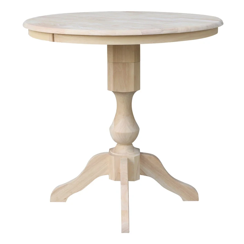 36 Round Top Pedestal Dining Table - Unfinished