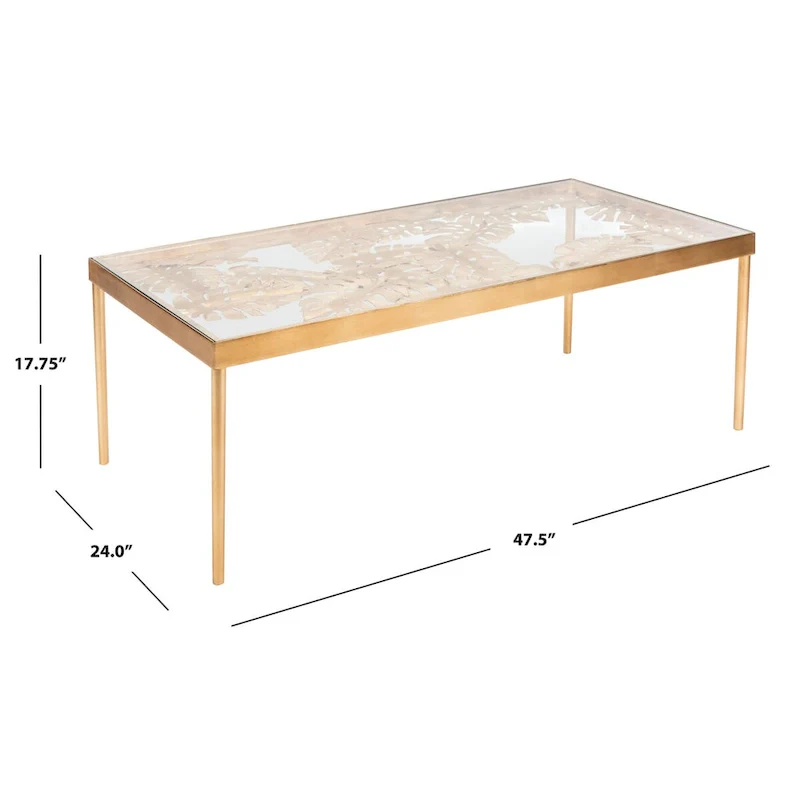 Rianda Palm Leaf Coffee Table - 24 x 47.5 x 18 - 24Wx48Dx18H
