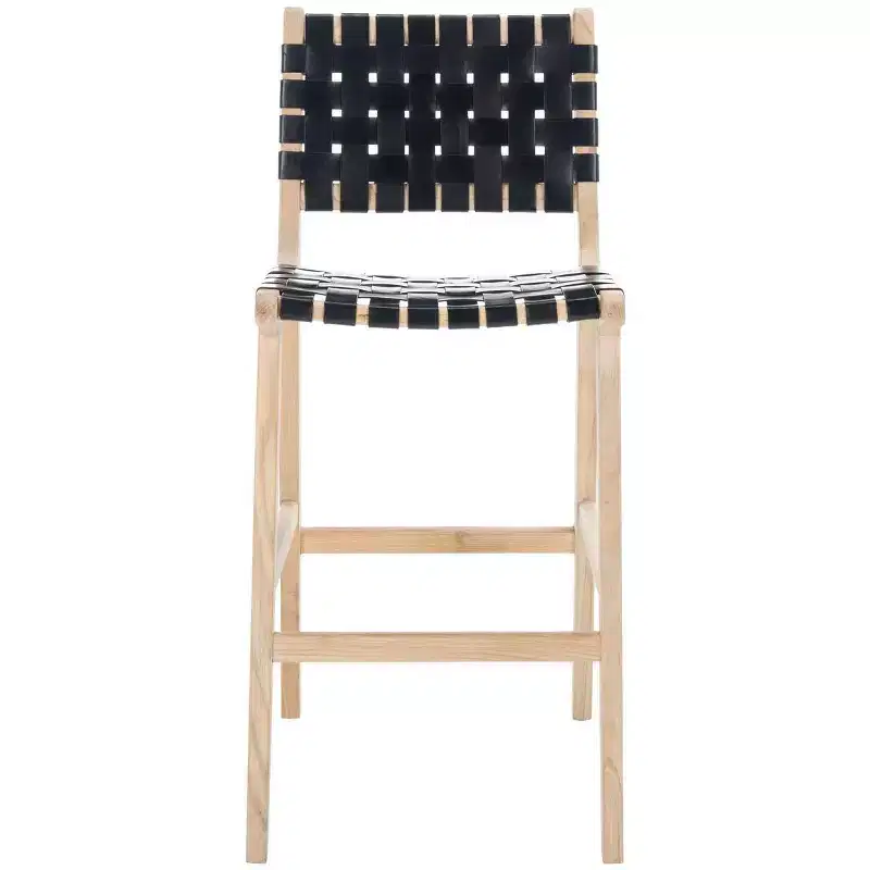Adah Leather Bar Stool - Safavieh