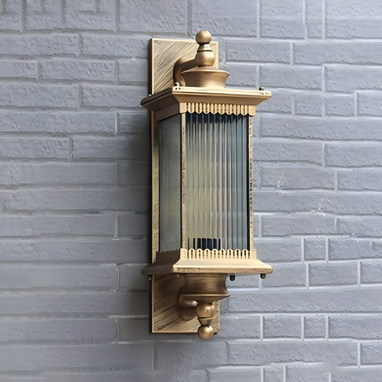 Modern Black Geometric Glass Shade Outdoor Wall Light