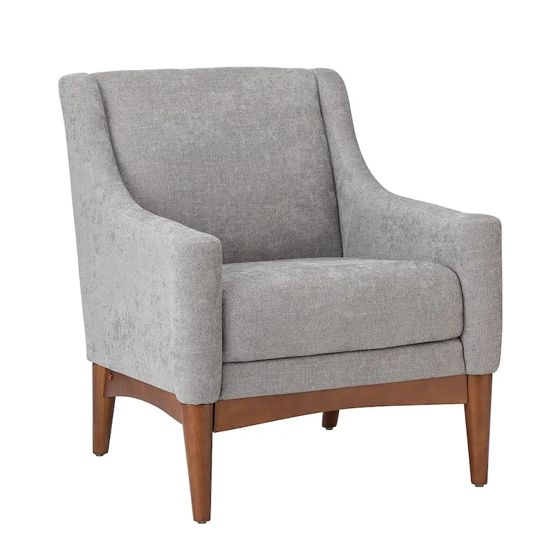 Francis Mid-century Modern Upholstered Armchair with Sloped Arms and Solid Wood Legs