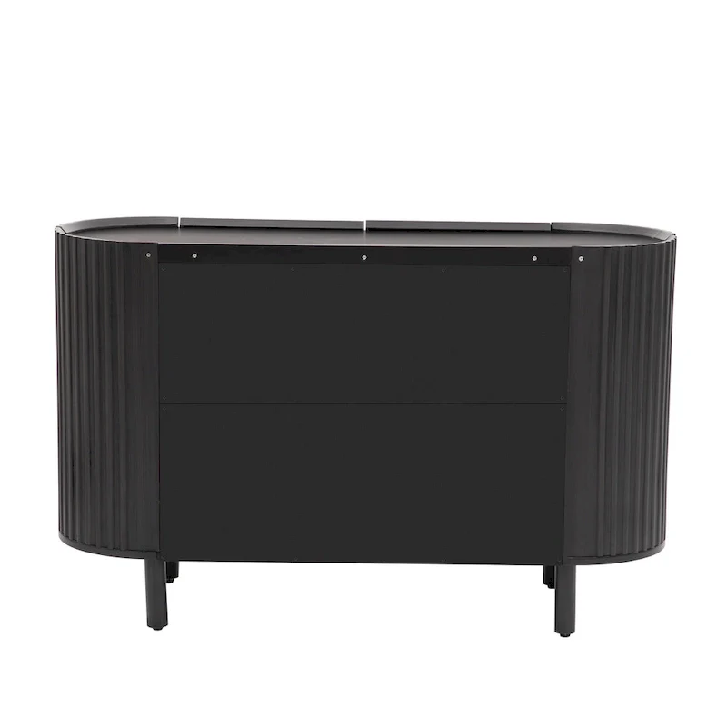 Sideboard Cabinet with Curved Wavy Design - Adjustable Shelves