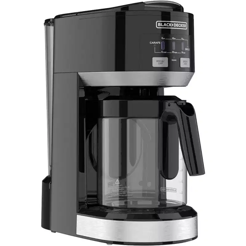 BLACK+DECKER Dual Brew 14-Cup Carafe Single Serve Coffee Maker, Auto-Clean, Compact Design, K-Cup  Reusable Ground Filter Compatible with 70 oz.
