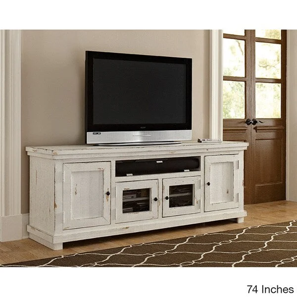 Willow Distressed White Entertainment Collection