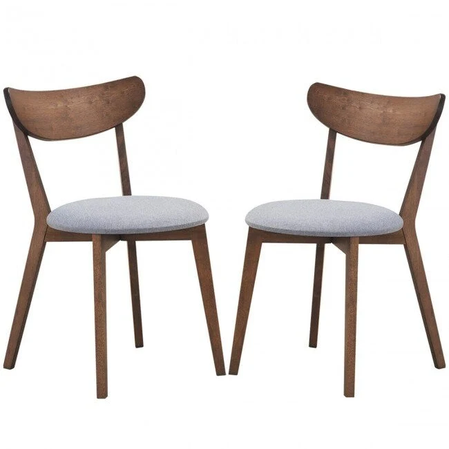 Set of 2 Dining Chair Upholstered Curved Back Side - 18  x 23  x 32  (L x W x H)