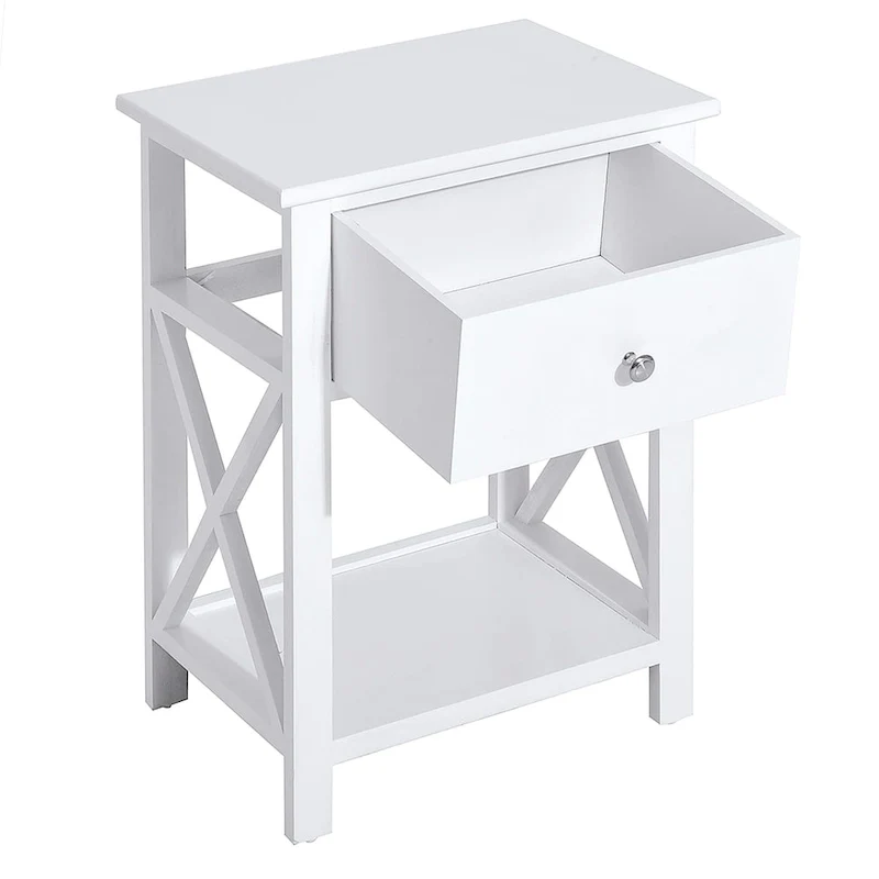 HomCom Wood X-side End Table - 15.5L X 12W X 22H