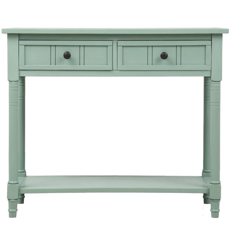 Daisy Series Console Table Traditional Design with Two Drawers and Bottom Shelf Acacia Mangium