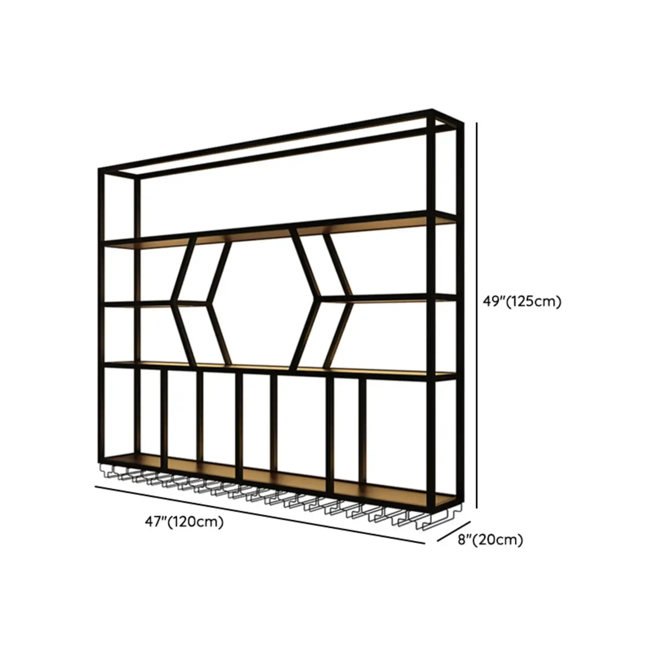 Modern Black Metal Wall-Mounted Gridding Wine Rack