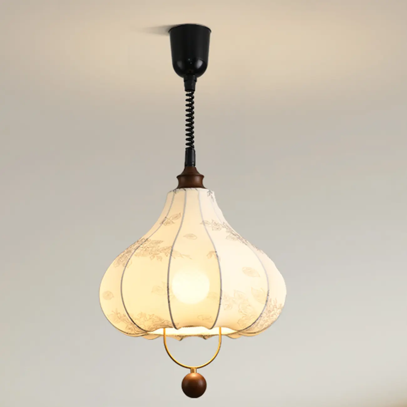 Art Deco Fabric Petal Blossom Hanging Pendant Light Fixture