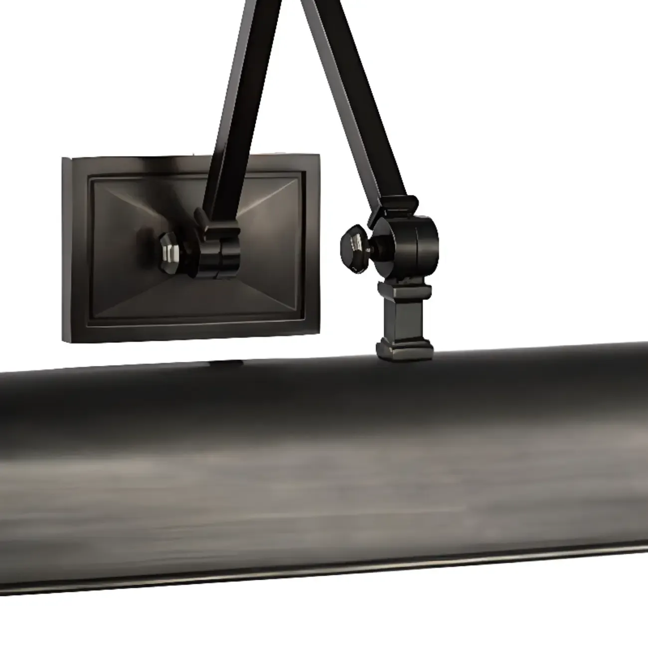 2-Light Metal Swing Arm Wall Light with Long Shade