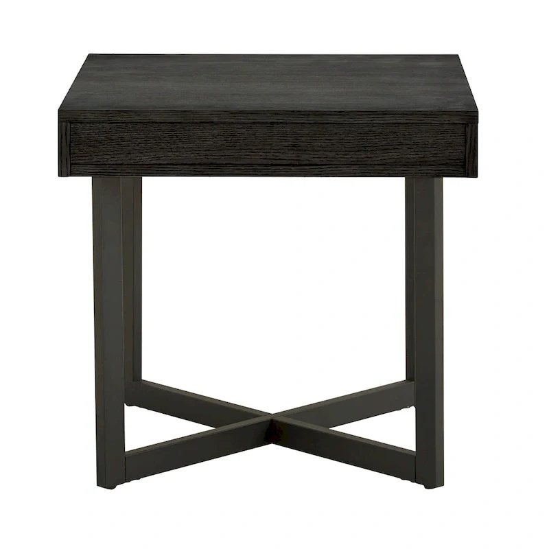 Eldersley Wood Finish End Table with One Drawer by