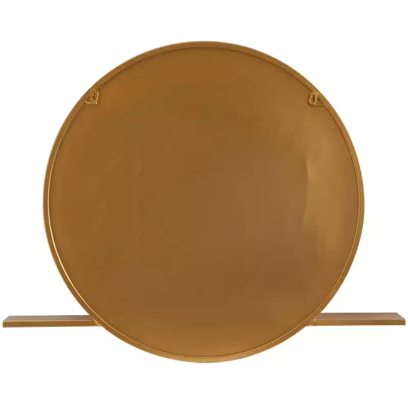Olivia & May Metal 1 Shelf Wall Mirror Gold : Round, Glam Style, No Assembly Required