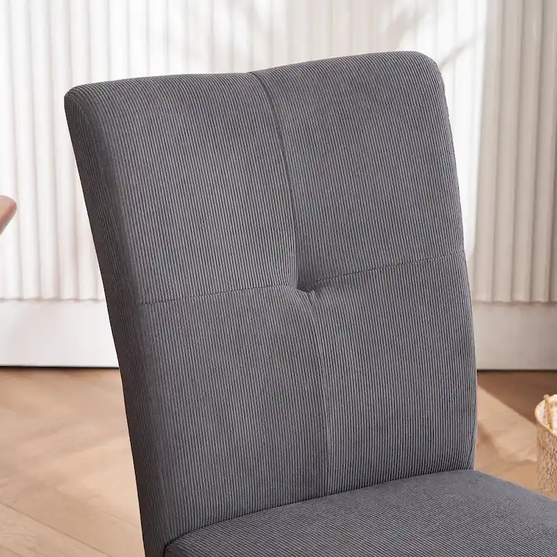 Set of 2 Fabric Upholstered Simple and Modern Design Tufted Back Dining Side Chair