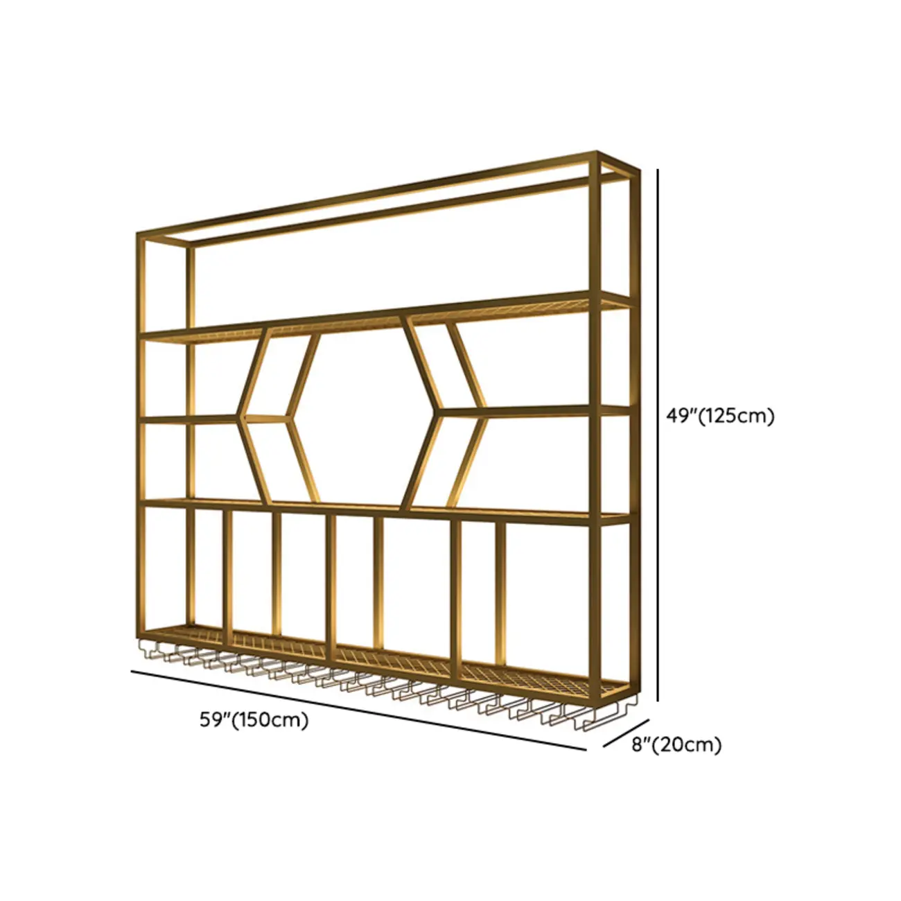 Modern Black Metal Wall-Mounted Gridding Wine Rack