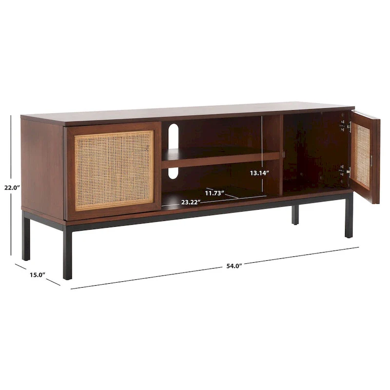 Cristen 1 Shelf Rattan Media Stand - 54  W x 15  D x 22  H - 54Wx15Dx22H