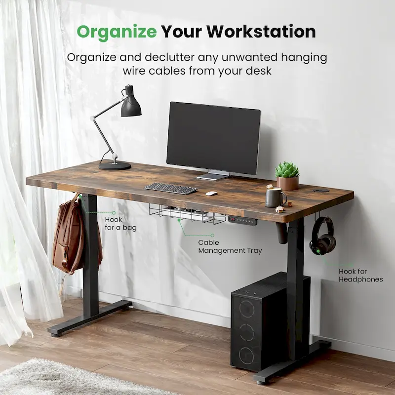 SIAGO 48 x 24 Inch Computer Desk Height Adjustable Electric Sit Stand Up Desk