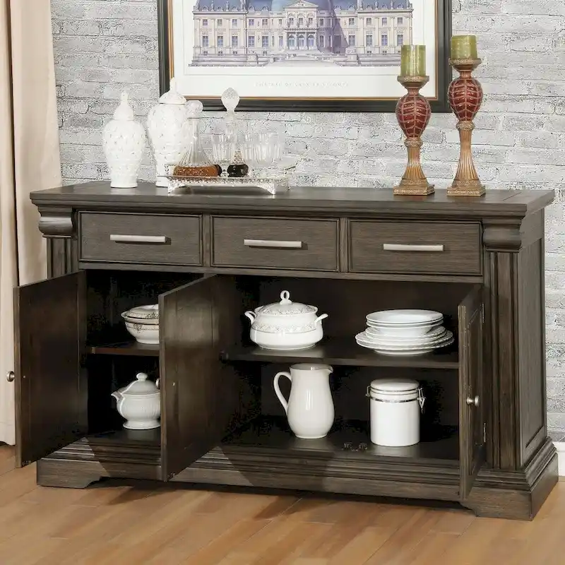 The Gray Barn Ruddy Road Espresso Farmhouse 60-inch Sideboard Buffet