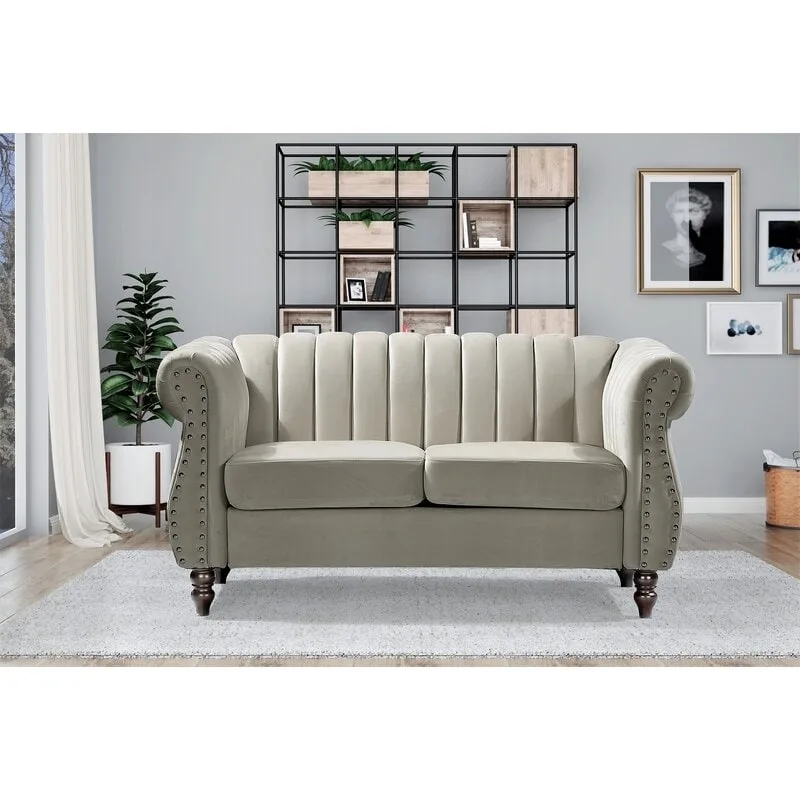 Capri Velvet Chesterfield Loveseat
