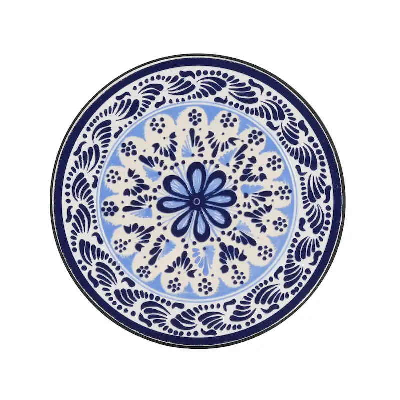 Patio Side Table,Blue+Black