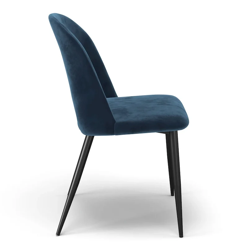 Velvet Dining Chairs - Gold/Platinum/Sapphire, Mid-Century Modern