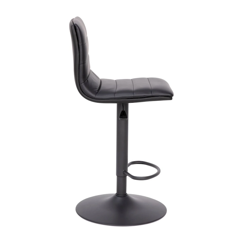 Modern Channel Stitched Adjustable Height Swivel Barstool with Footrest