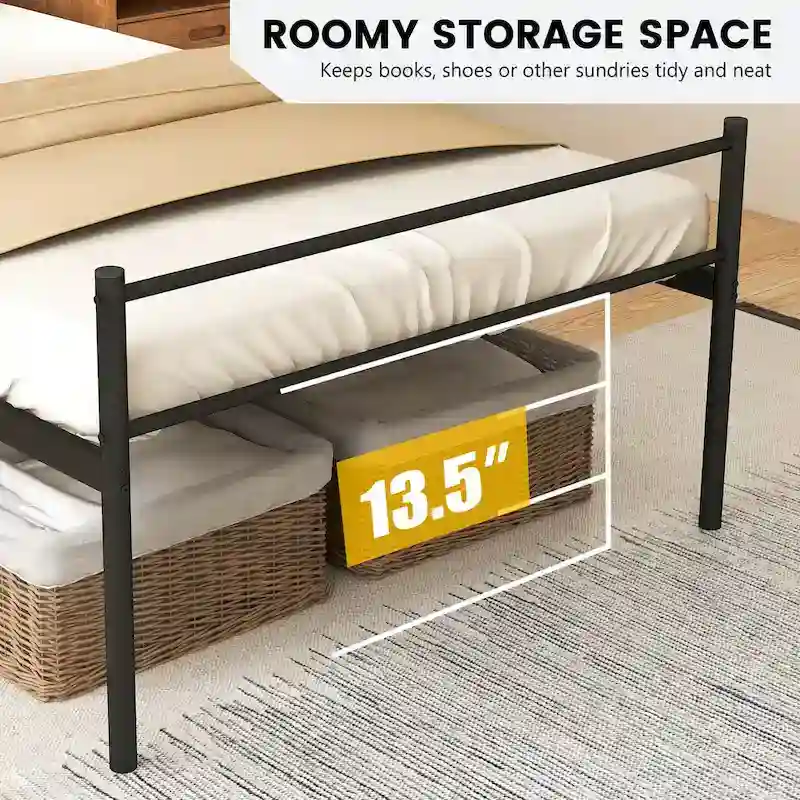 Costway Twin Metal Bed Frame Mattress Foundation No Box Spring Needed