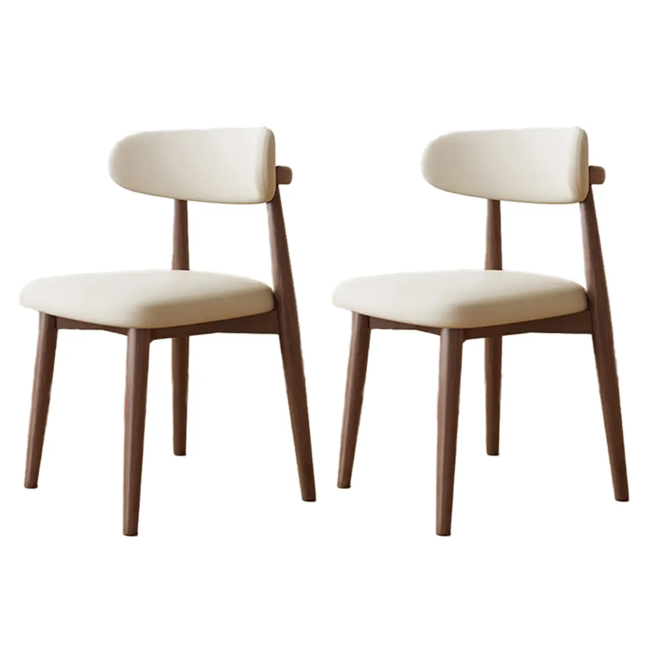 Mid-Century Modern Wooden Dining Chair Set of 2