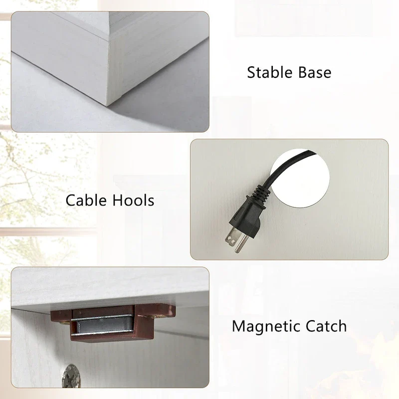 Fireplace TV Stand with All-Sided Glass Electric Fireplace