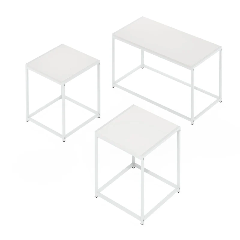 Furinno Camnus Modern Living Room Table Set with One Coffee Table and Two End Tables