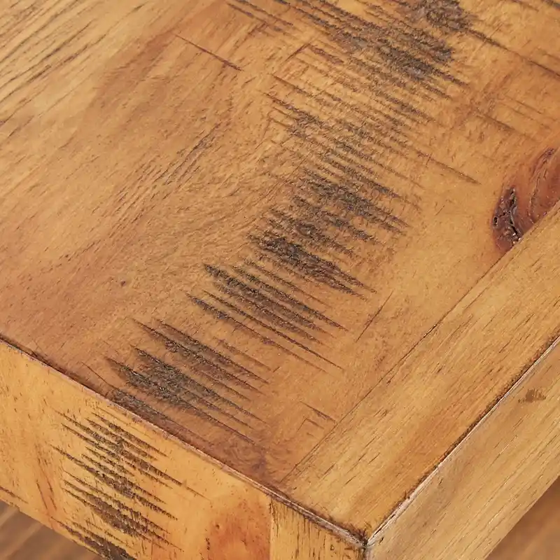 Bryson Rustic X-Base End Table with Shelf by iNSPIRE Q Classic