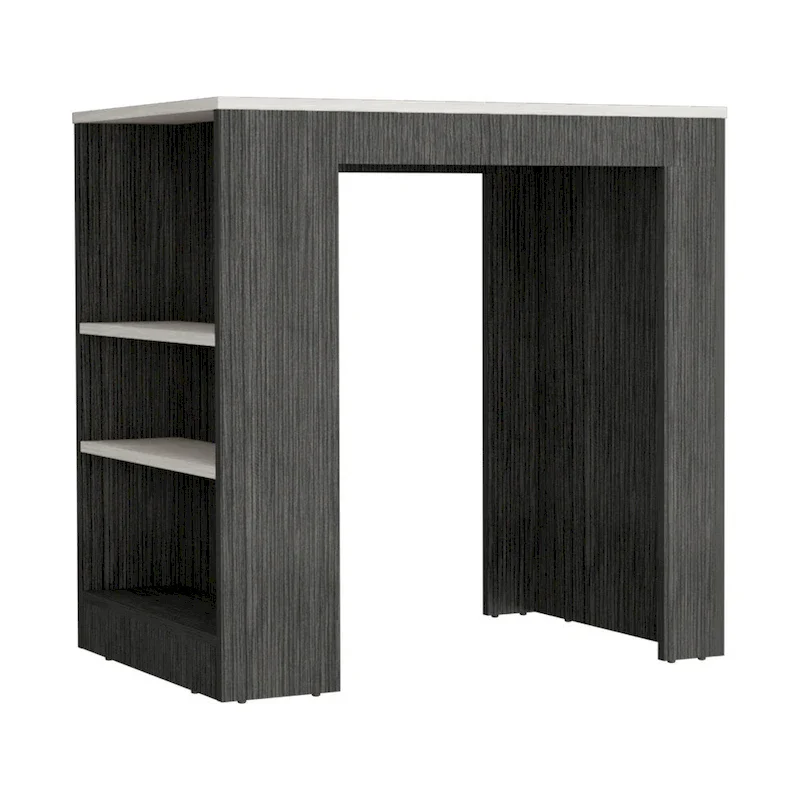 Kitchen Island Doyle, Kitchen, Concrete Gray / Ibiza Marble,High quality and durable
