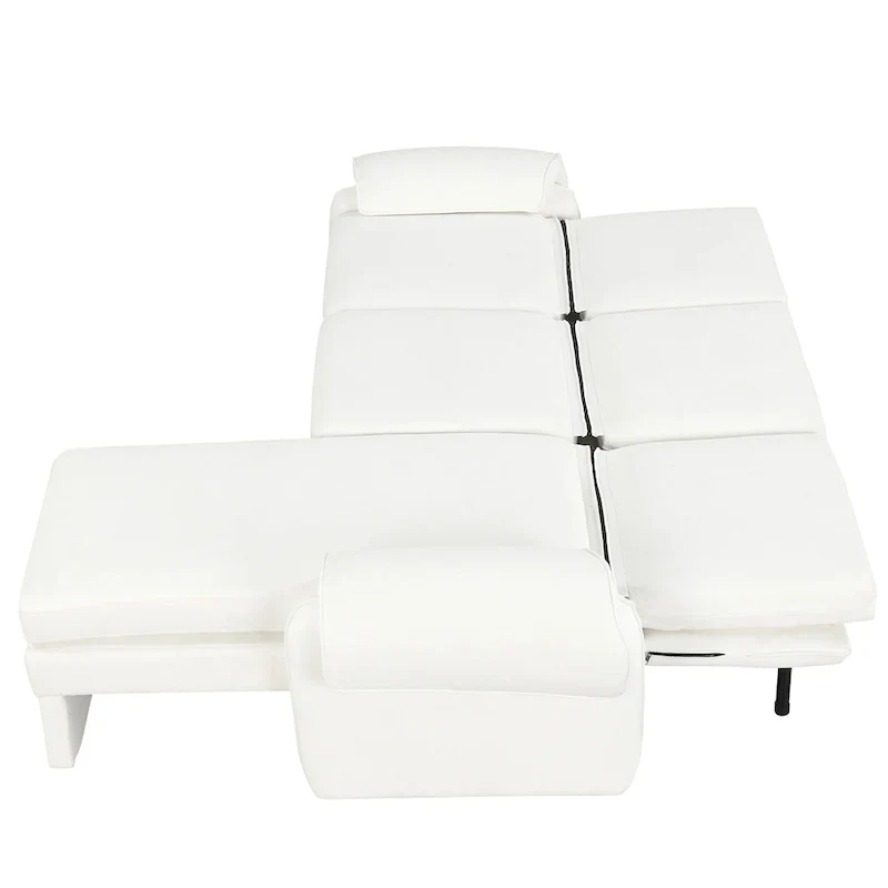 94.1 Chenille L-Shaped Futon Sofa with Adjustable Backrest & Reversible Chaise