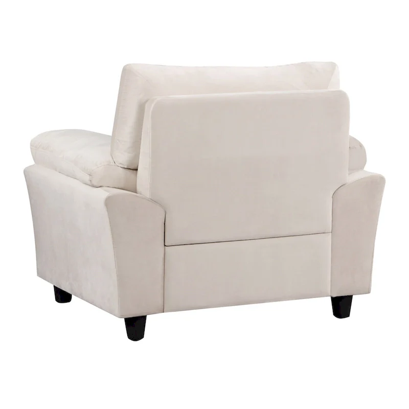 Mid-century Modern Upholstered Velvet Sofa Set with Armchair, Loveseat, 3-Seater Sofa