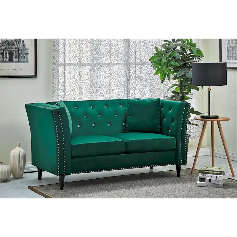 Gracewood Hollow Sukikim Velvet Loveseat
