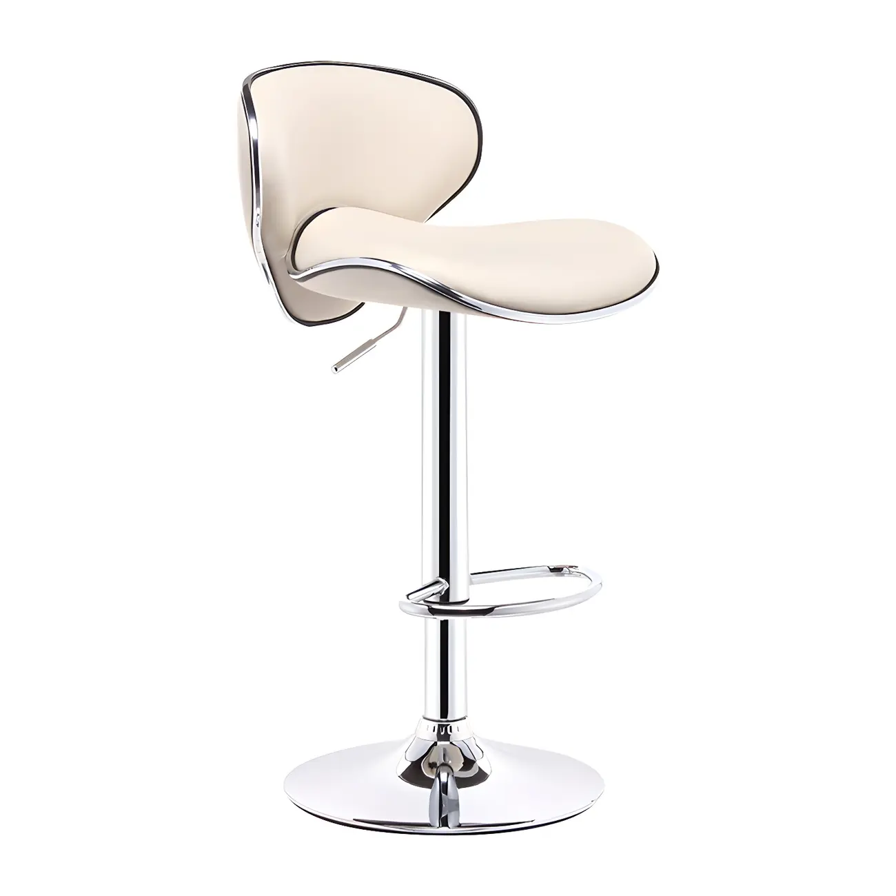 360° Swivel Faux Leather Bar Stools Adjustable Height Bucket Seat