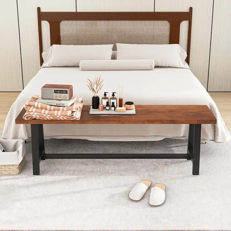 Costway 1/2 PCS 60 Dining Bench 3 Person Entryway Shoe Bench with