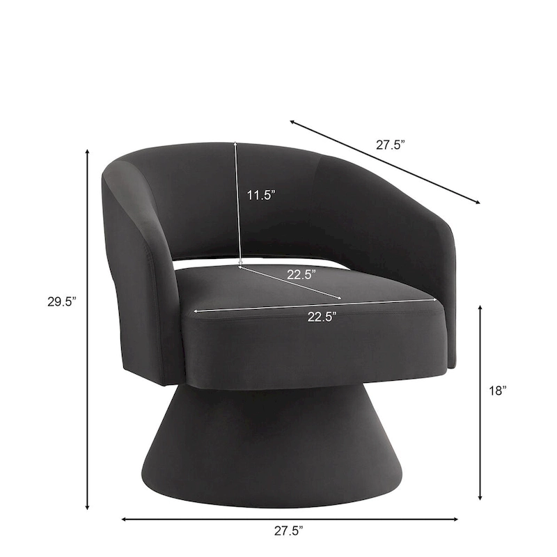 Upholstered Velvet Swivel Accent Chairs with Open Backrest