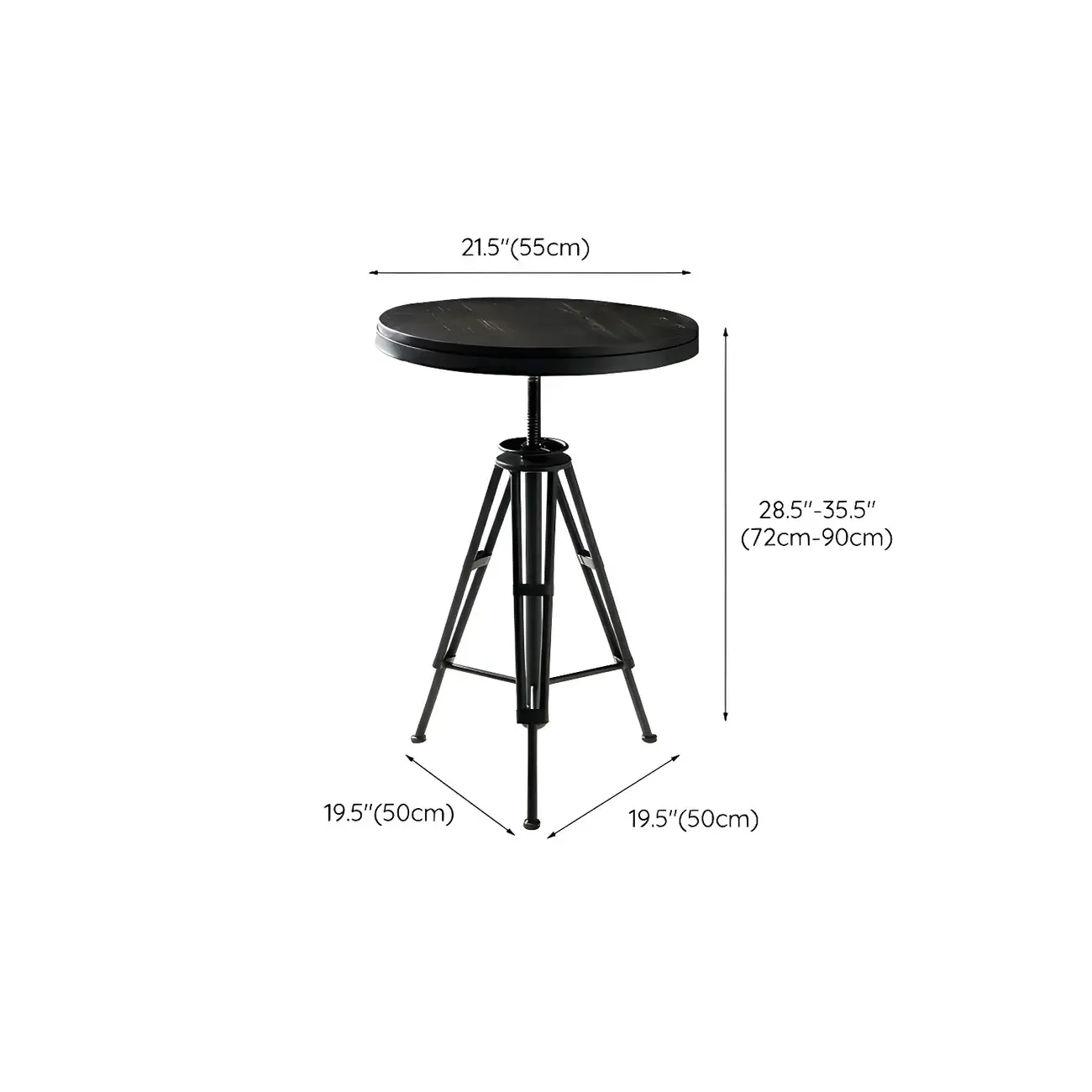 Industrial Brown Wooden Metal Adjustable Bar Tables