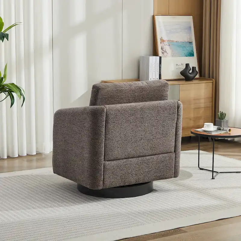 GDFStudio - Clara Chenille Swivel Accent Chair with Sleek Modern Design and Plush Cushioning - 31.5W