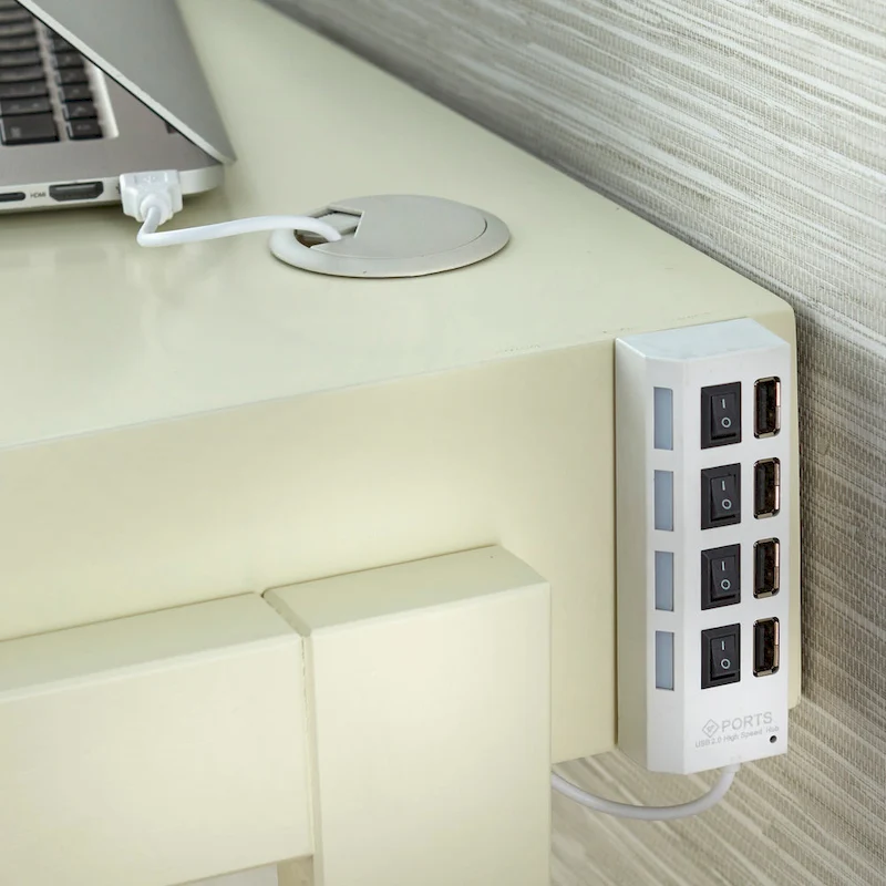 Simple Living Modernist Rectangular Tech Integrated Desk