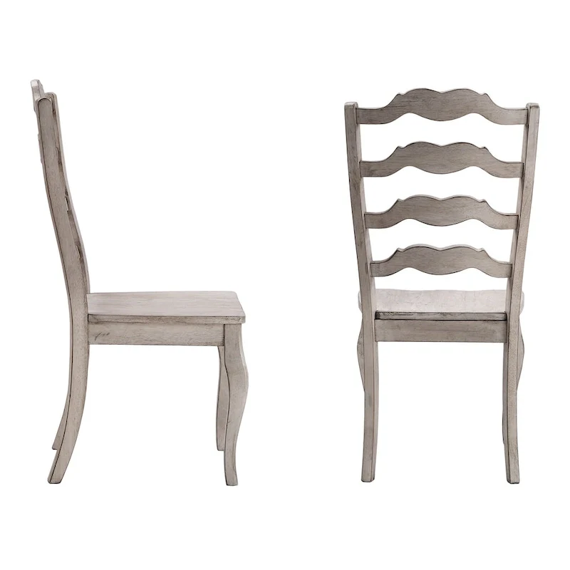 Ronda French Ladder Back Wood Dining Chairs (Set of 2)