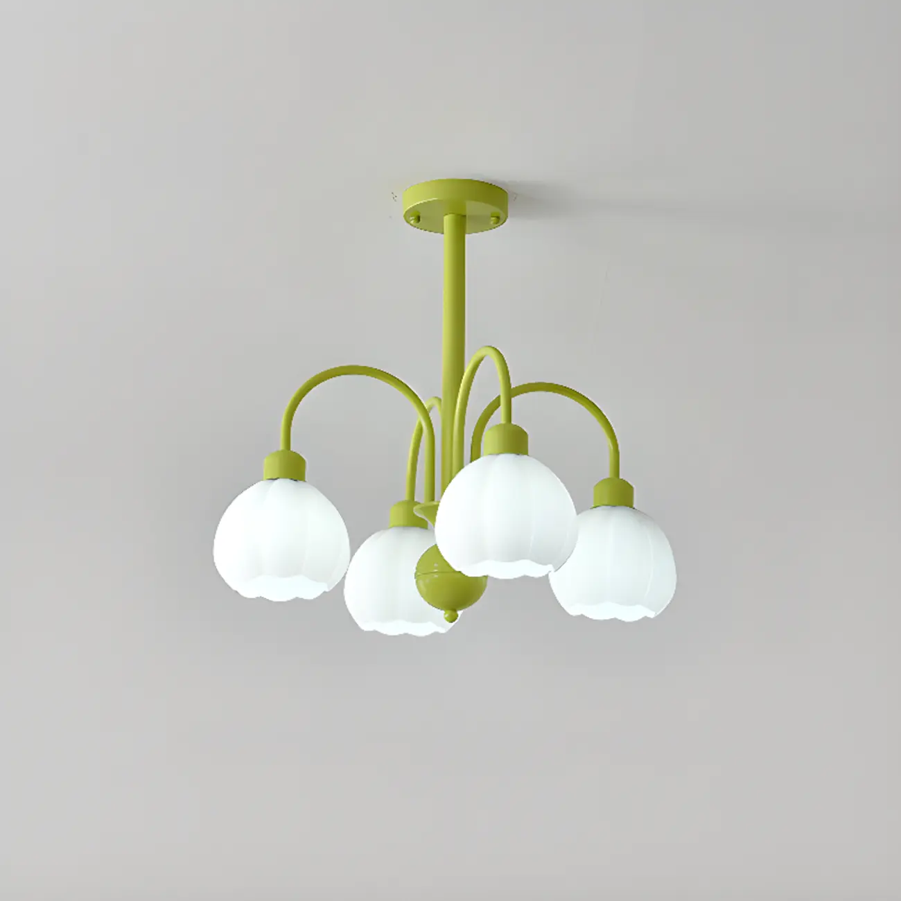 Floral Vintage Chandelier with Metal and Glass for Living Room