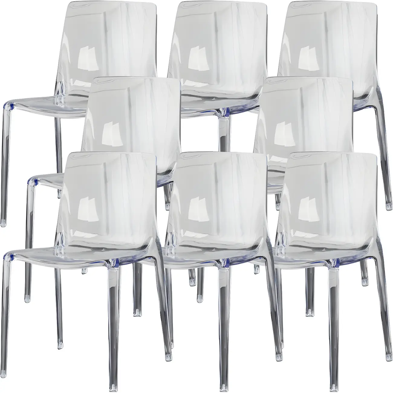 Amber Acrylic Armless Low Back Dining Chair