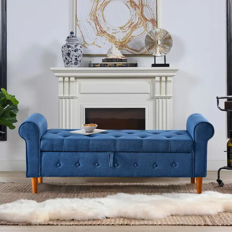 62 Bedroom tufted Button Storage Bench