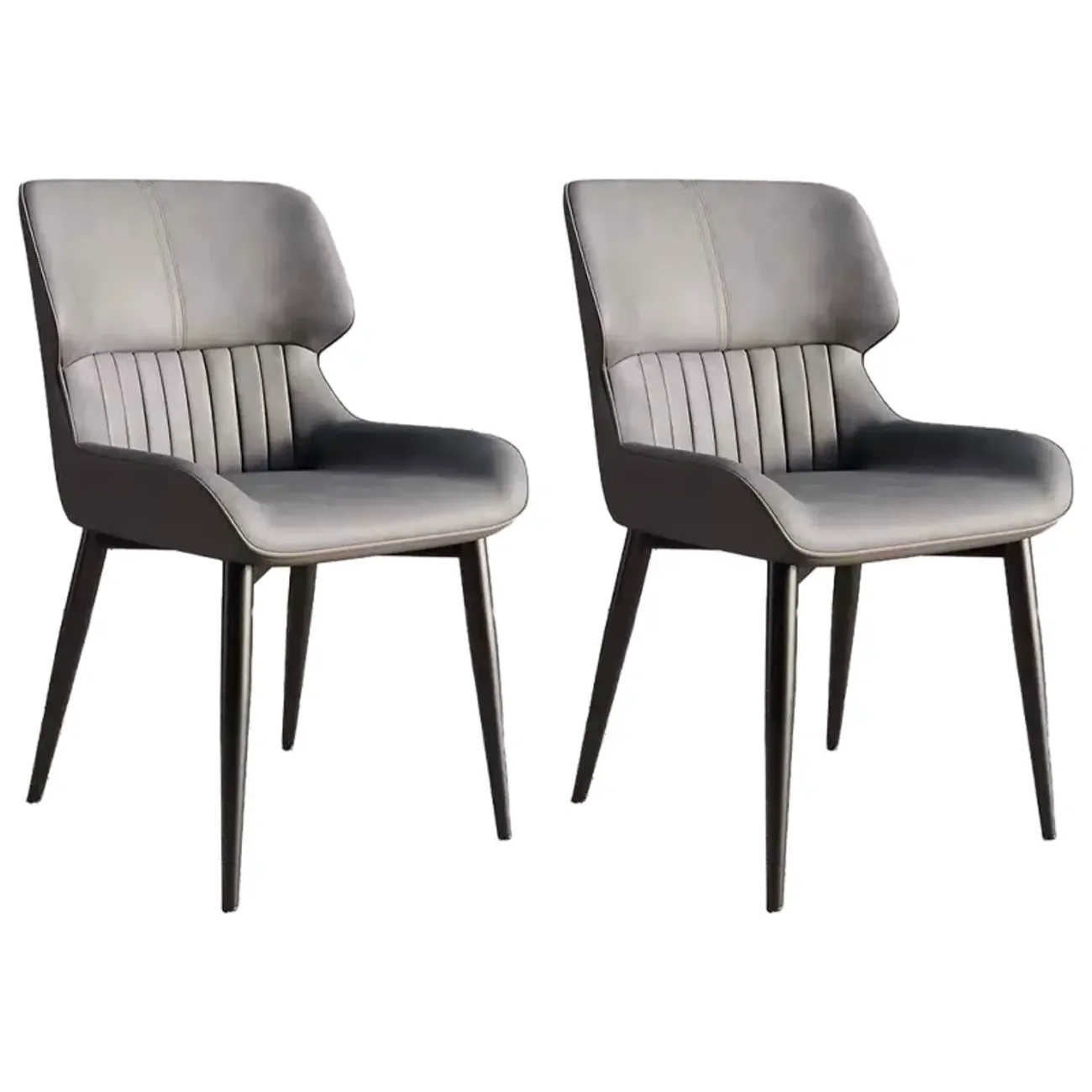 Leather Low Solid Back Armless Dining Side Chair