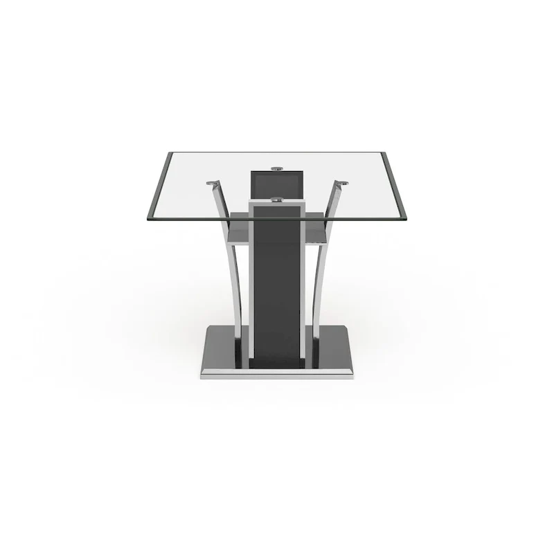 Furniture of America Resk Modern 72-inch Glass Top Wood Dining Table