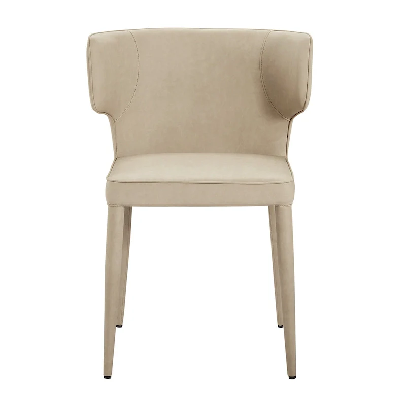 Extended Wingback Modern Leather Dining Chair