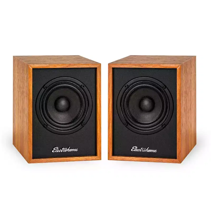 Electrohome Huntley Powered Bookshelf Speakers with Built-in Amplifier, 3 Drivers, Bluetooth 5, RCA/Aux